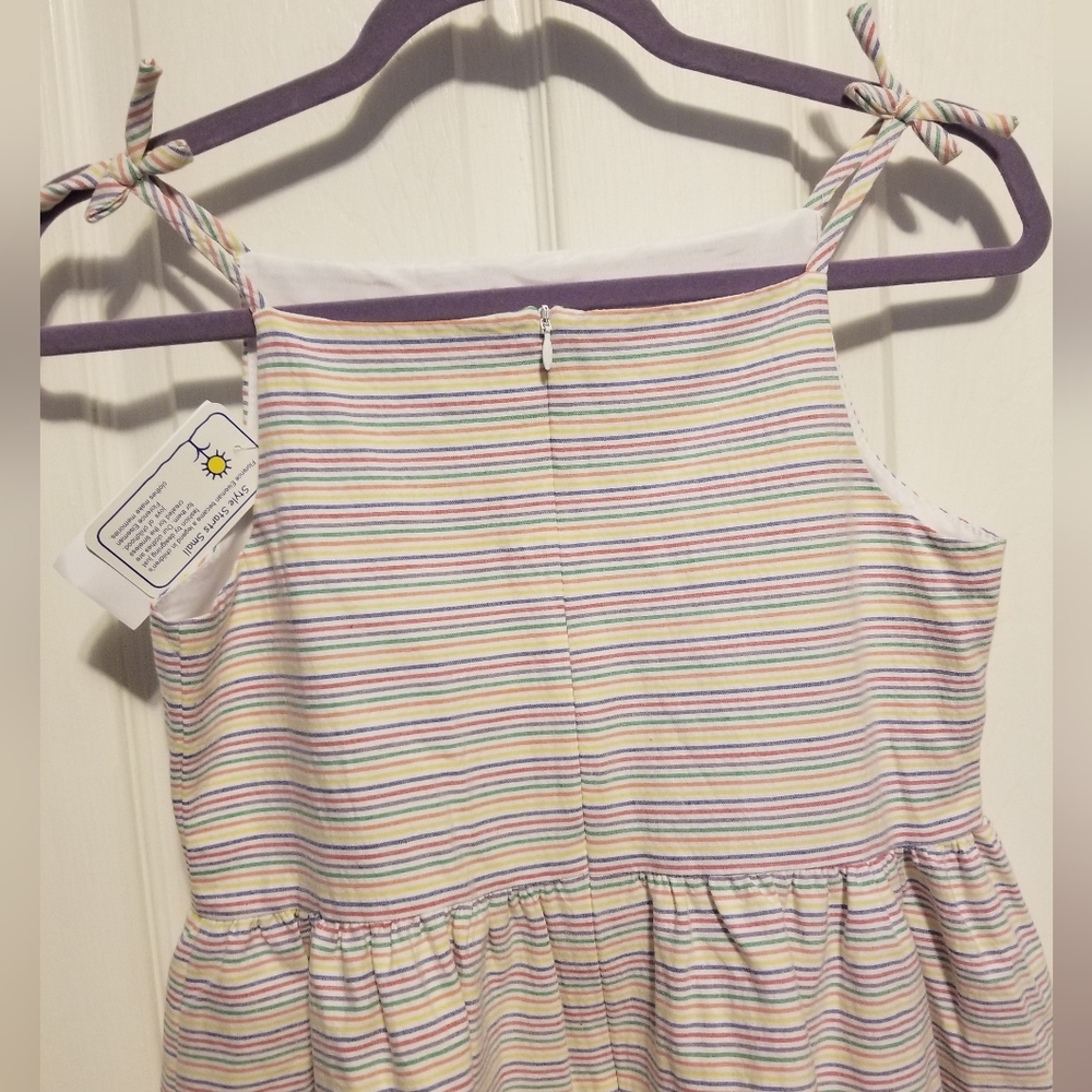 NWT Florence Eiseman Seersucker Dress with Shoulder ties Size 14 Color Multi - Picture 3 of 7